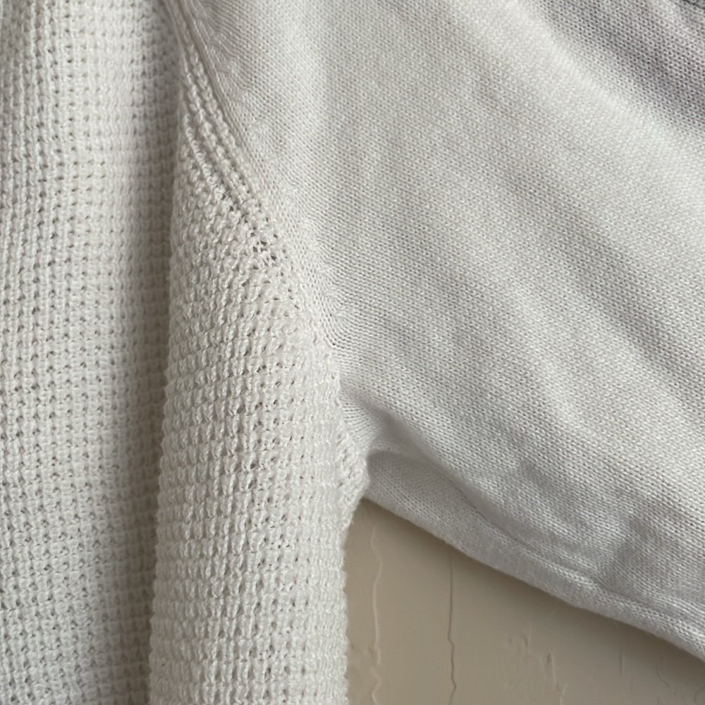 Tommy Flag Patch Sweater White Lightweight Women’s Medium USA Americana Classic - Picture 5 of 9